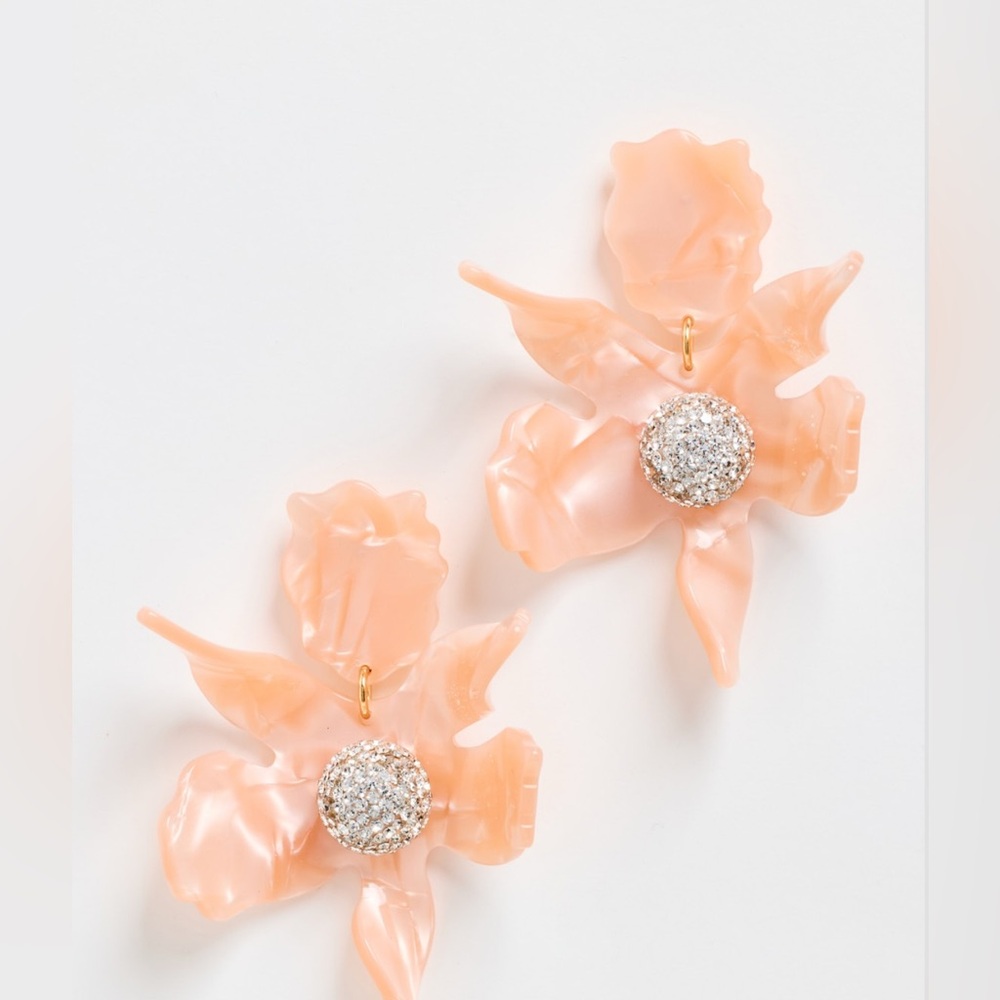 Lele Sadoughi Blush Floral Statement Earrings (NWT)